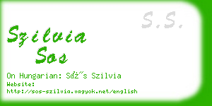 szilvia sos business card